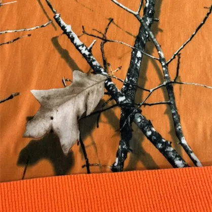 ব্লেজ অরেঞ্জ ক্যামো ফ্লিস ফ্যাব্রিক